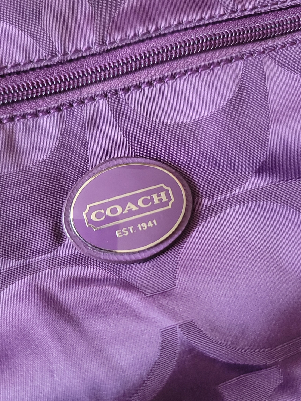 Coach Signature Nylon File Crossbody Bag – Purple - Picture 9 of 12
